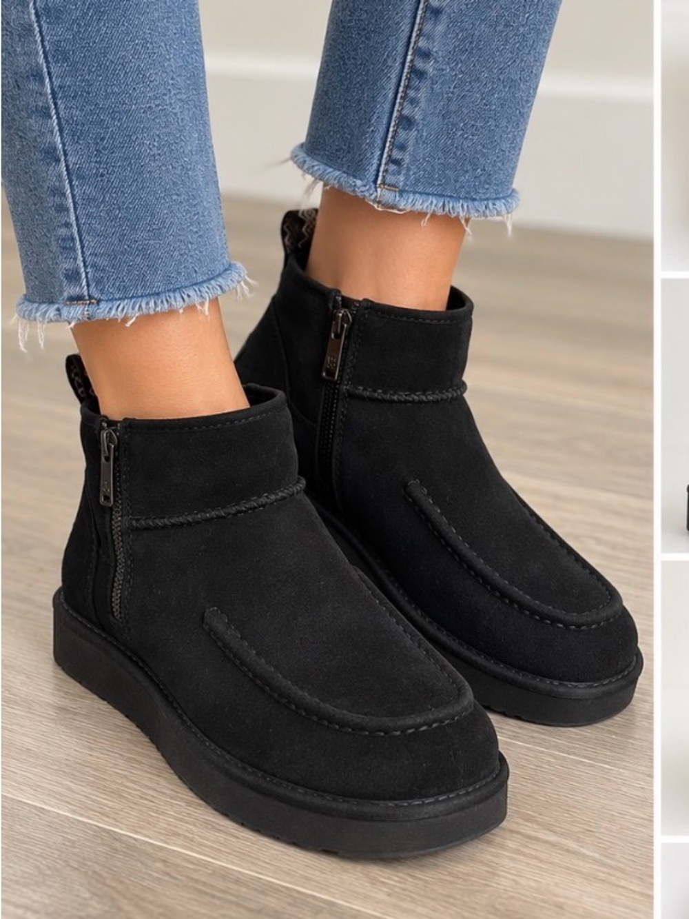 UGG Black Suede Ankle Boots Women’s Size 9